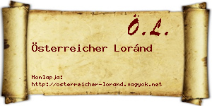 Österreicher Loránd névjegykártya