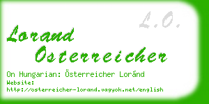 lorand osterreicher business card